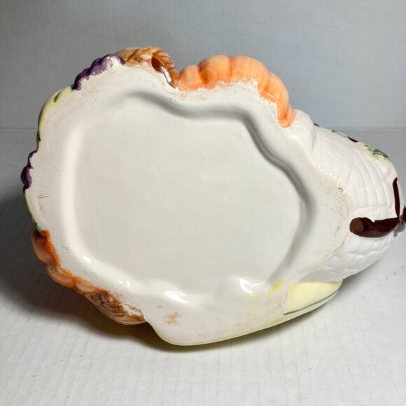 Vintage Ceramic Fall Thanksgiving Cornucopia Table Centerpiece Decor Planter - Picture 12 of 16